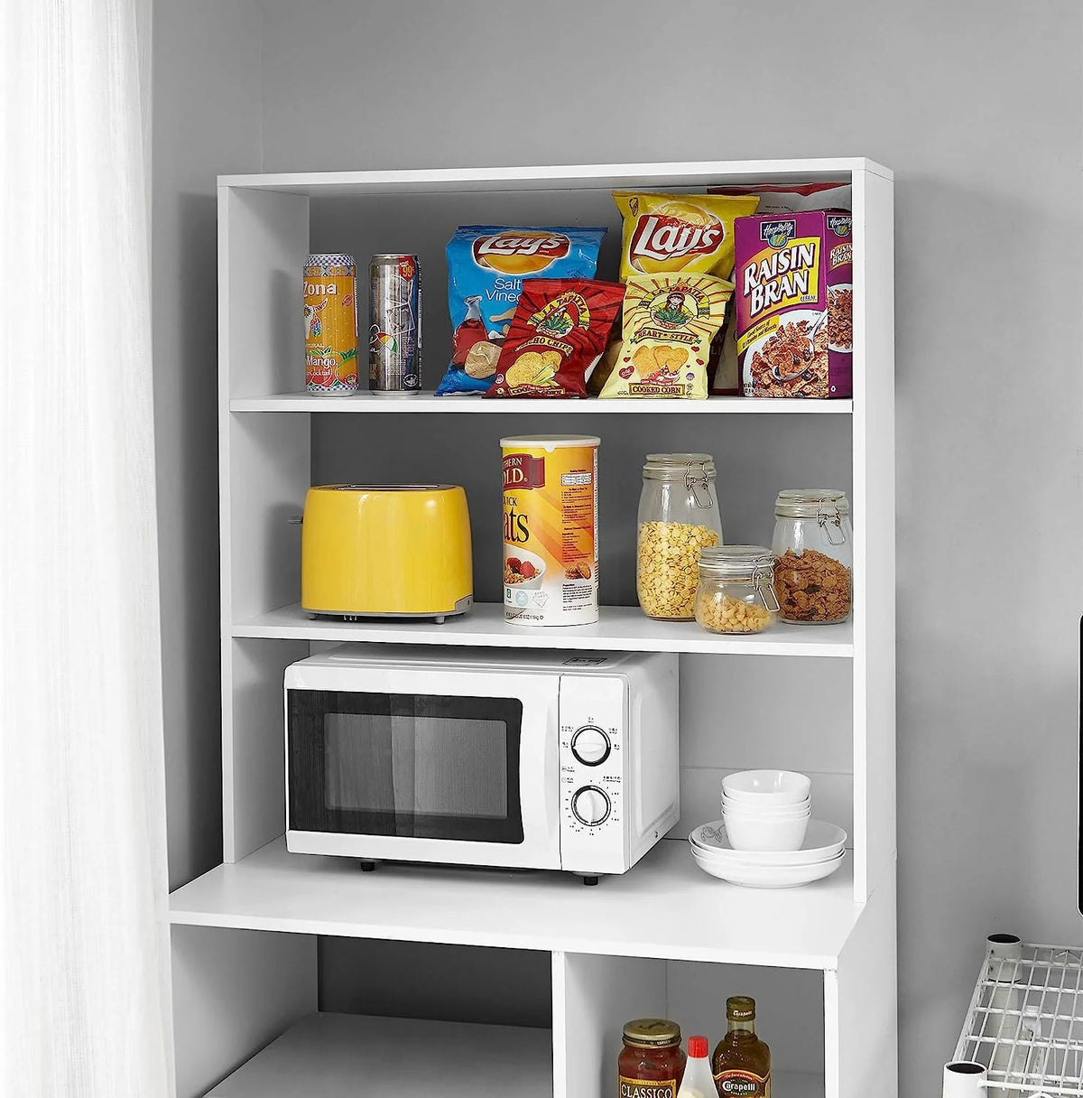 White Mini Fridge Dorm Station with Top M17318