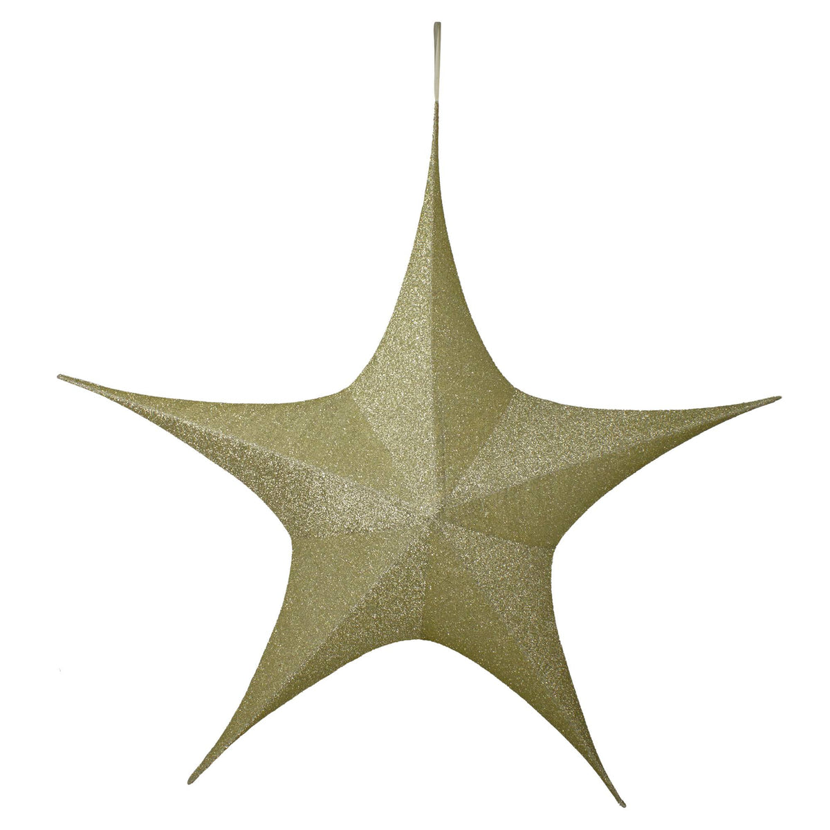Gold Tinsel Foldable Christmas Star Outdoor Decoration R422