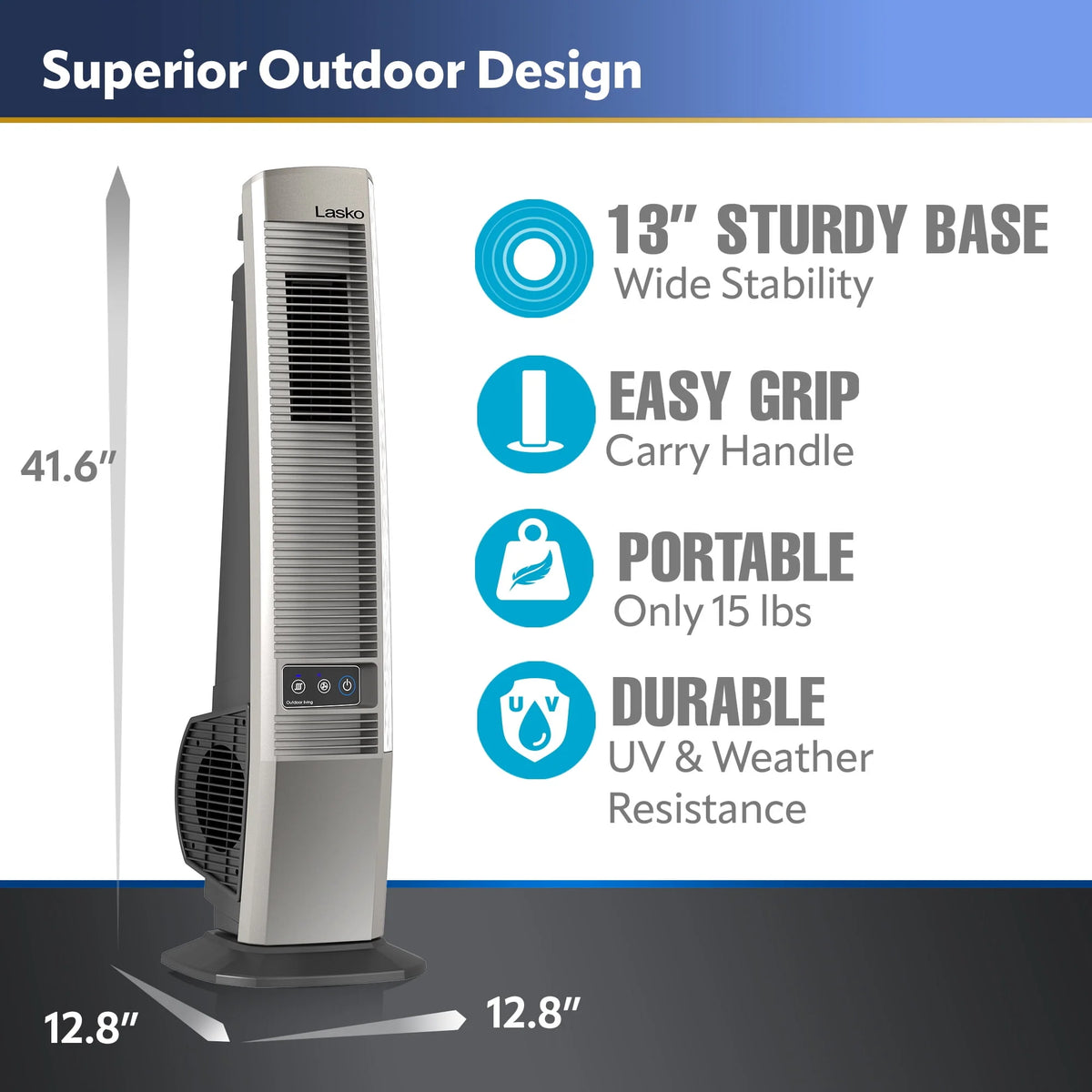 42 4 Speeds Beige Outdoor Tower Fan K4955