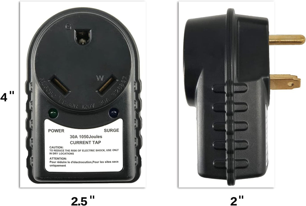 30 Amp RV Surge Protector with LED Indicator Light, Pack of 2 I8115