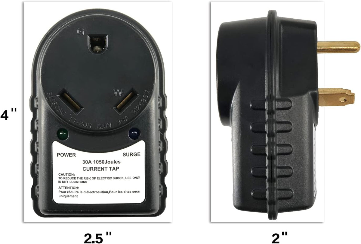 30 Amp RV Surge Protector with LED Indicator Light, Pack of 2 I8115
