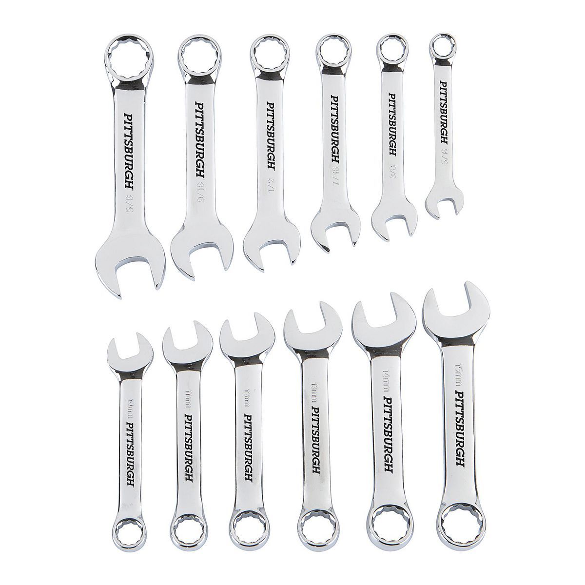 SAE and Metric Combination Wrench Set, 12 Piece X558592