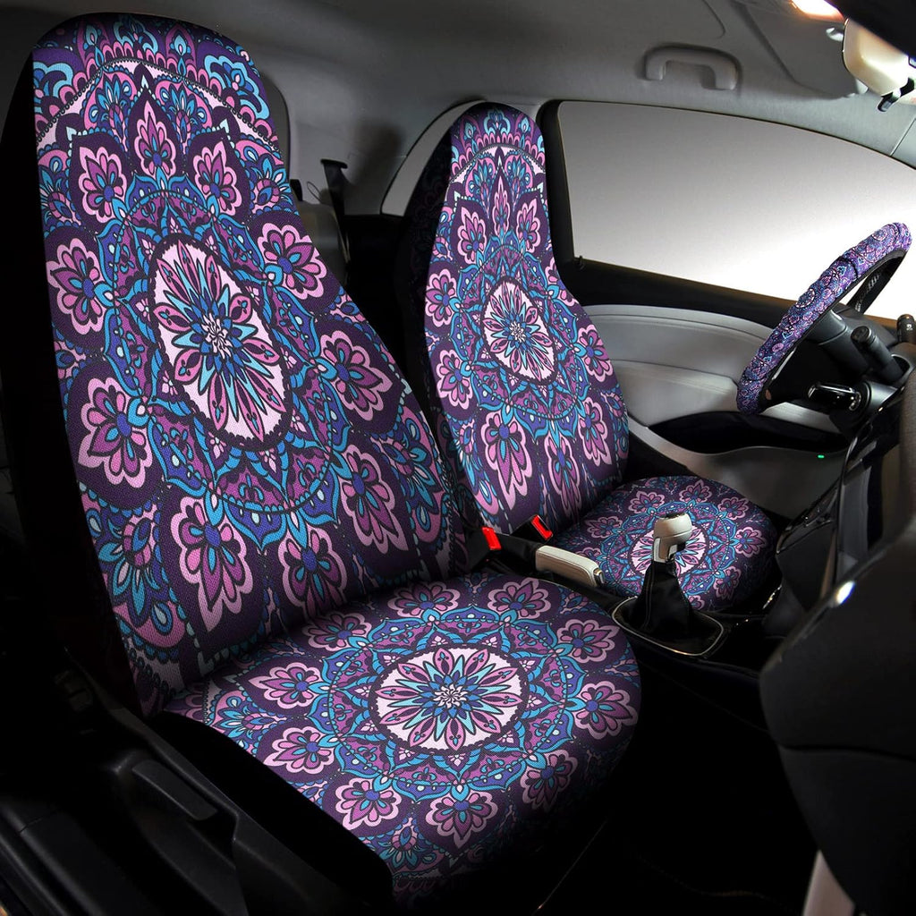 Purple Mandala Car Accessories Set D6859