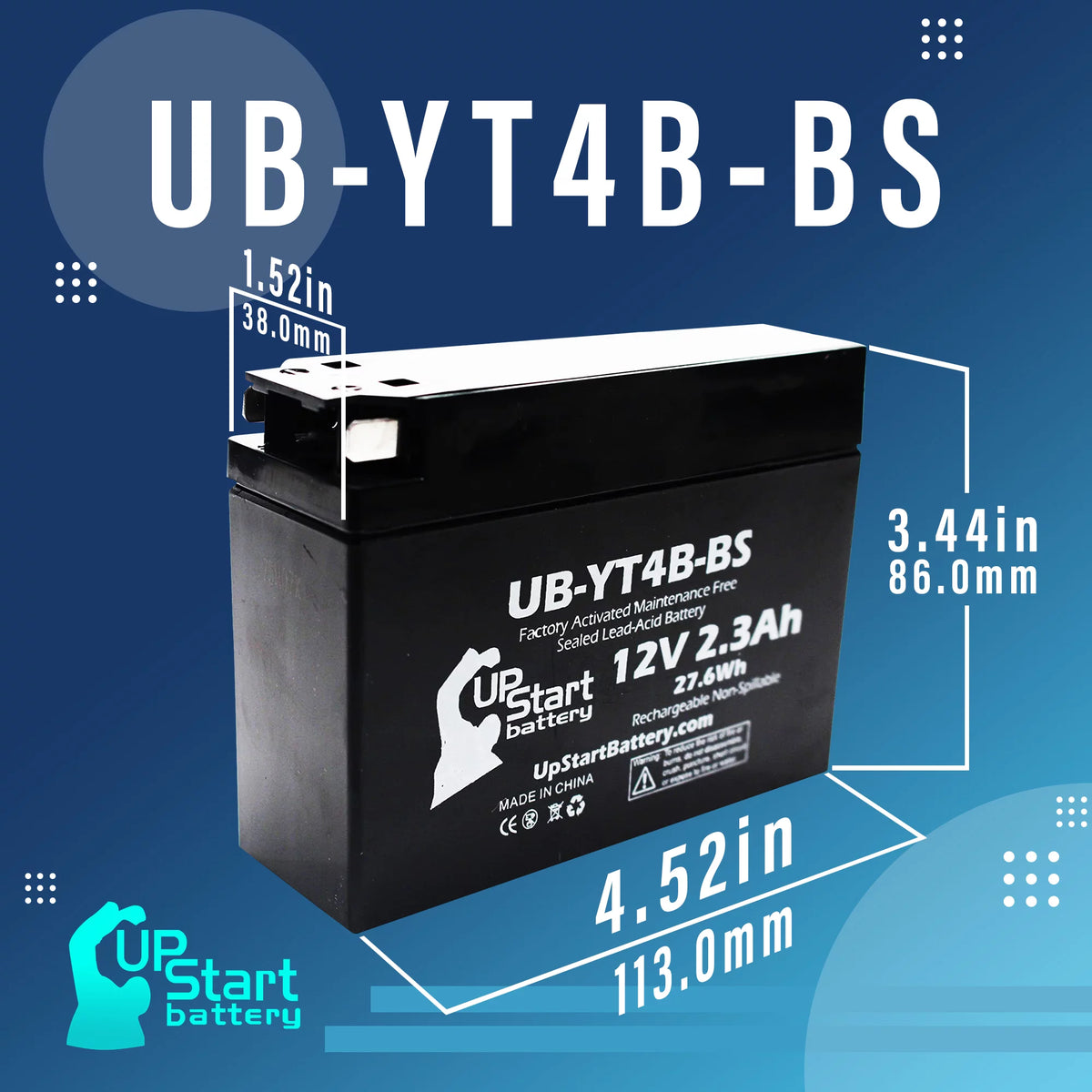 12V 2.3Ah Maintenance Free Motorcycle Battery G800