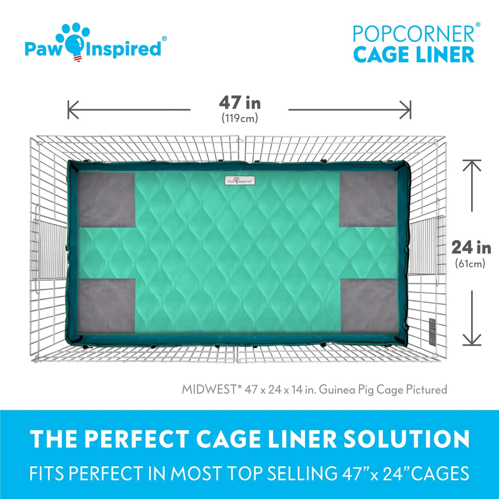 Guinea Pig Fleece Cage Liners, Reinforced Corners Pee Pads (Midwest, Green) P36441
