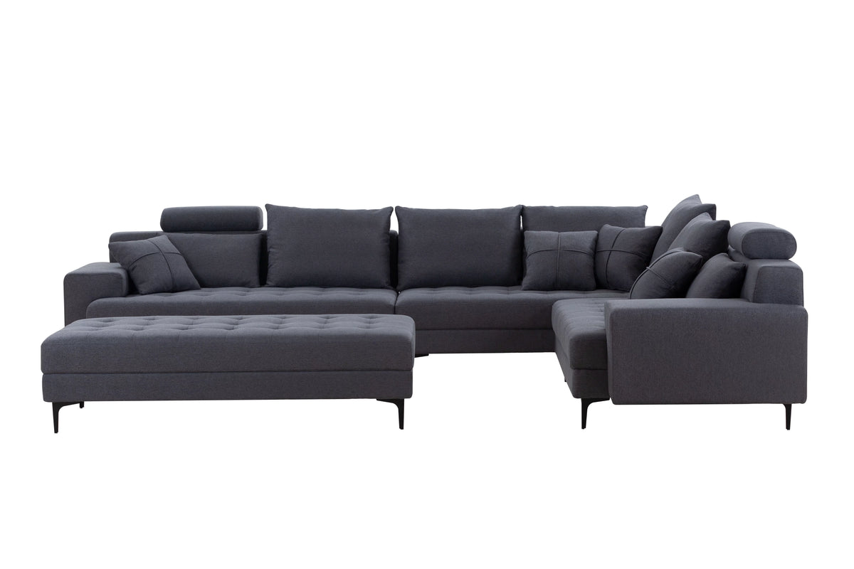 Oversized U Shaped Modular Sectional Sofa with Storage Ottoman E7251