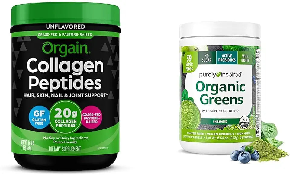 Collagen Peptides Powder & Organic Green Powder Smoothie Mix K9779