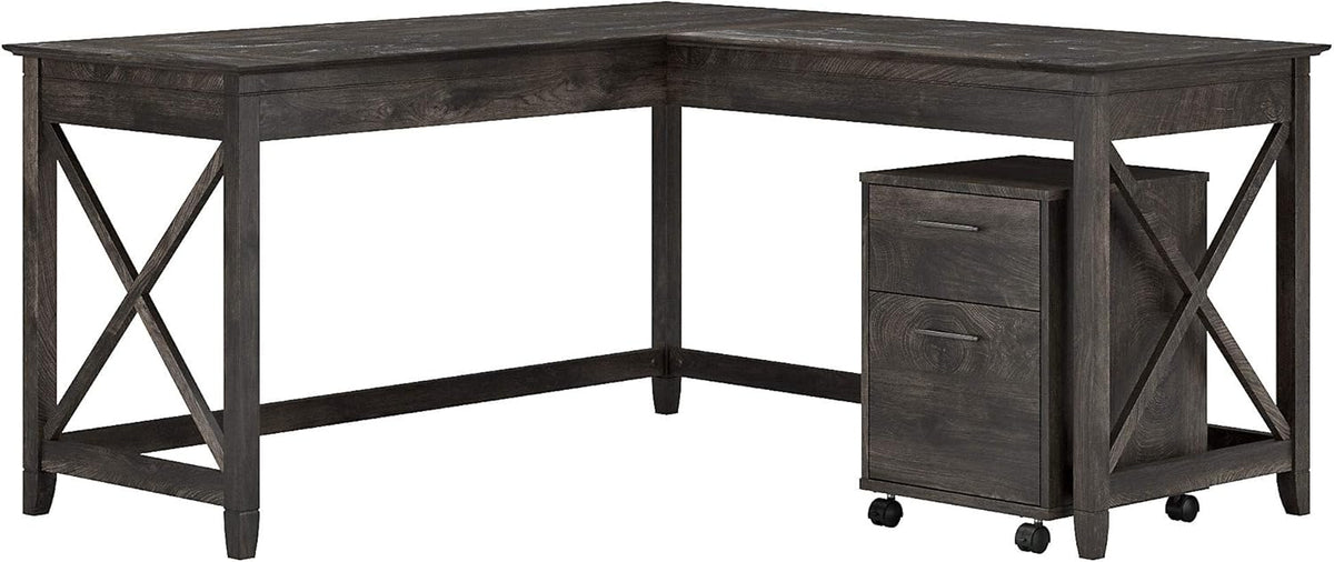 L Shaped Desk with 2 Drawer Mobile File Cabinet O692122