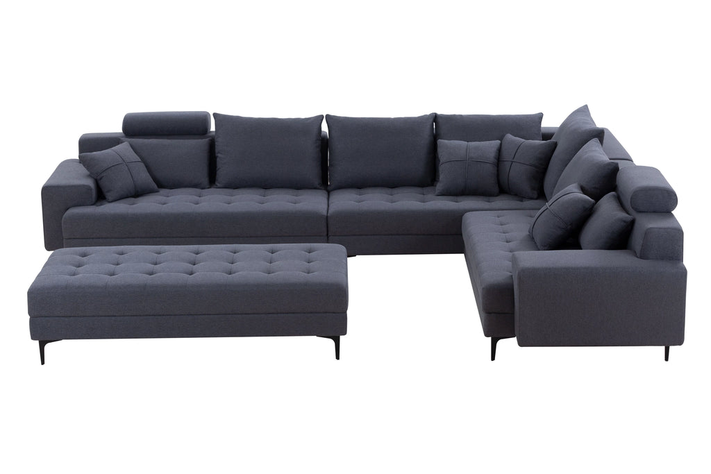 Oversized U Shaped Modular Sectional Sofa with Storage Ottoman E7251