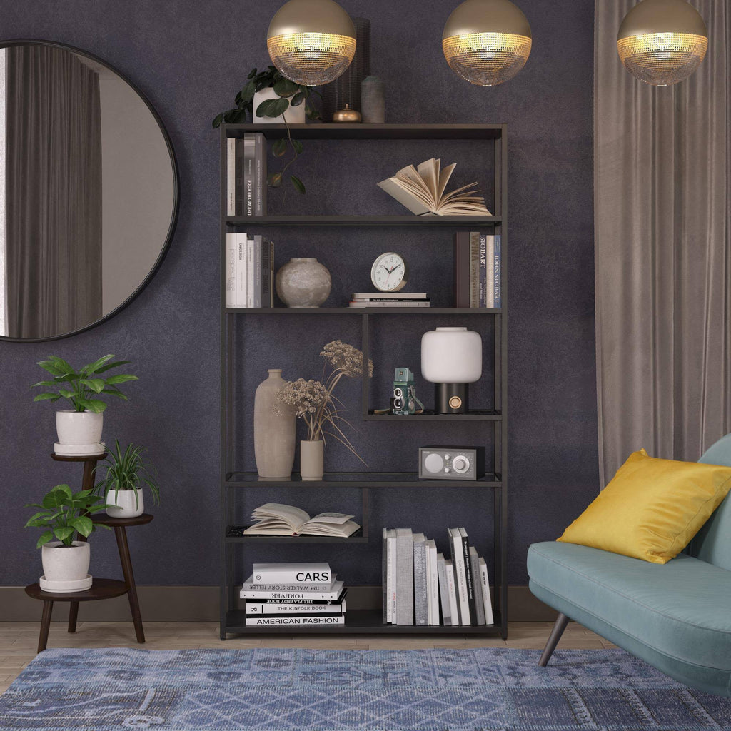 72x22 Marble Glass Bookcase Etagere I910