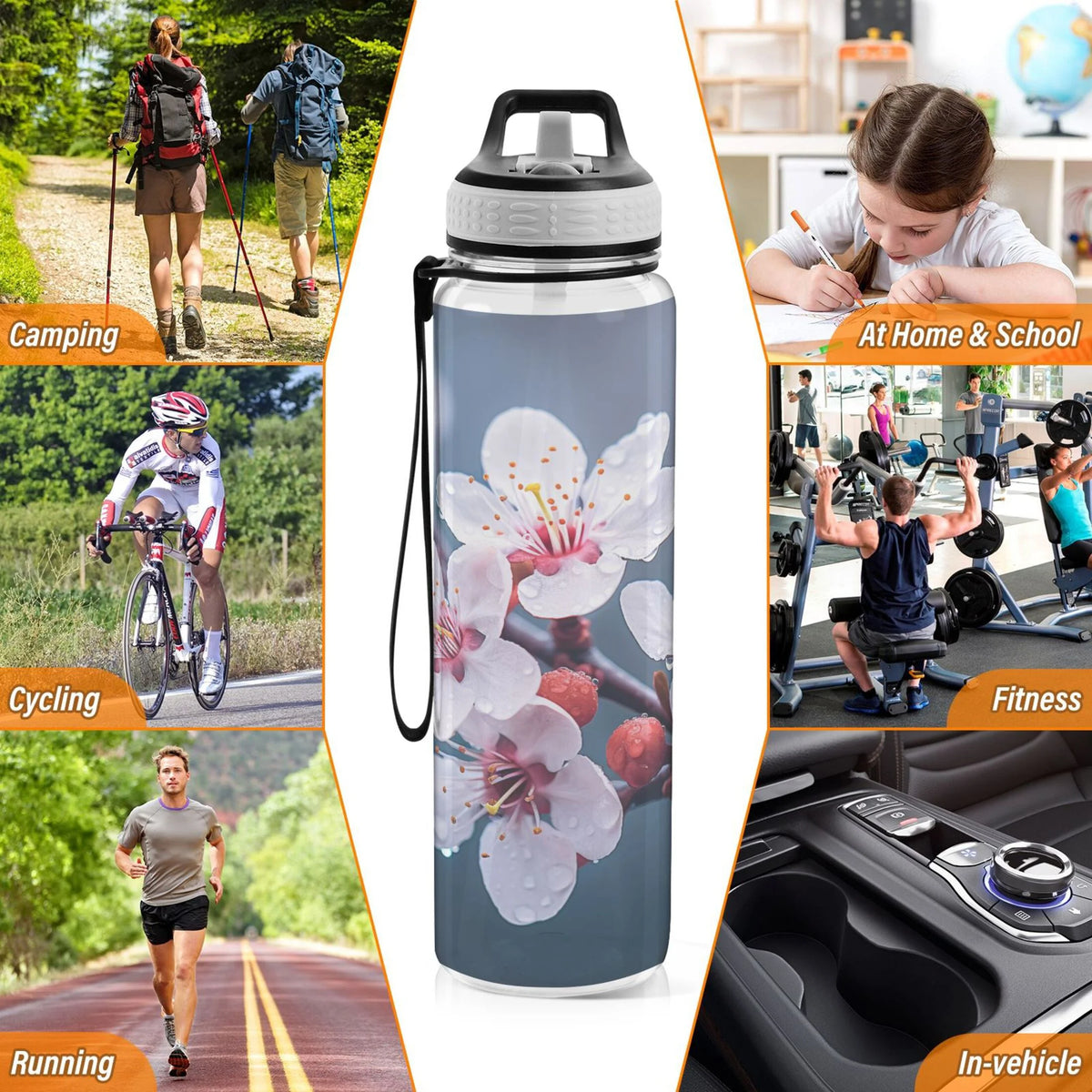 Clear 32oz Tritan Water Bottle with Straw T33912
