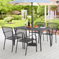 5-Piece Metal Patio Dining Set with 4 Stackable Chairs U475
