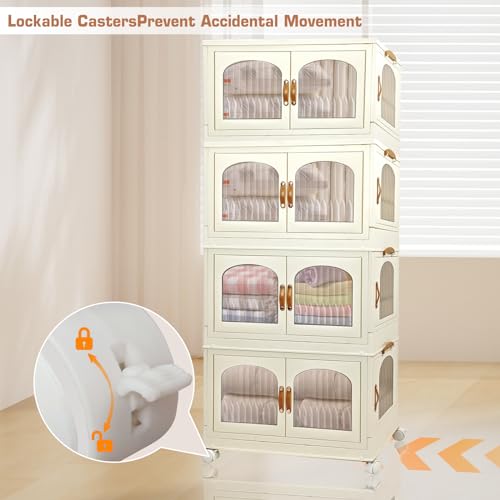 3 Pack 25.2 Gallon Collapsible Plastic Storage Bins with Lids X7869