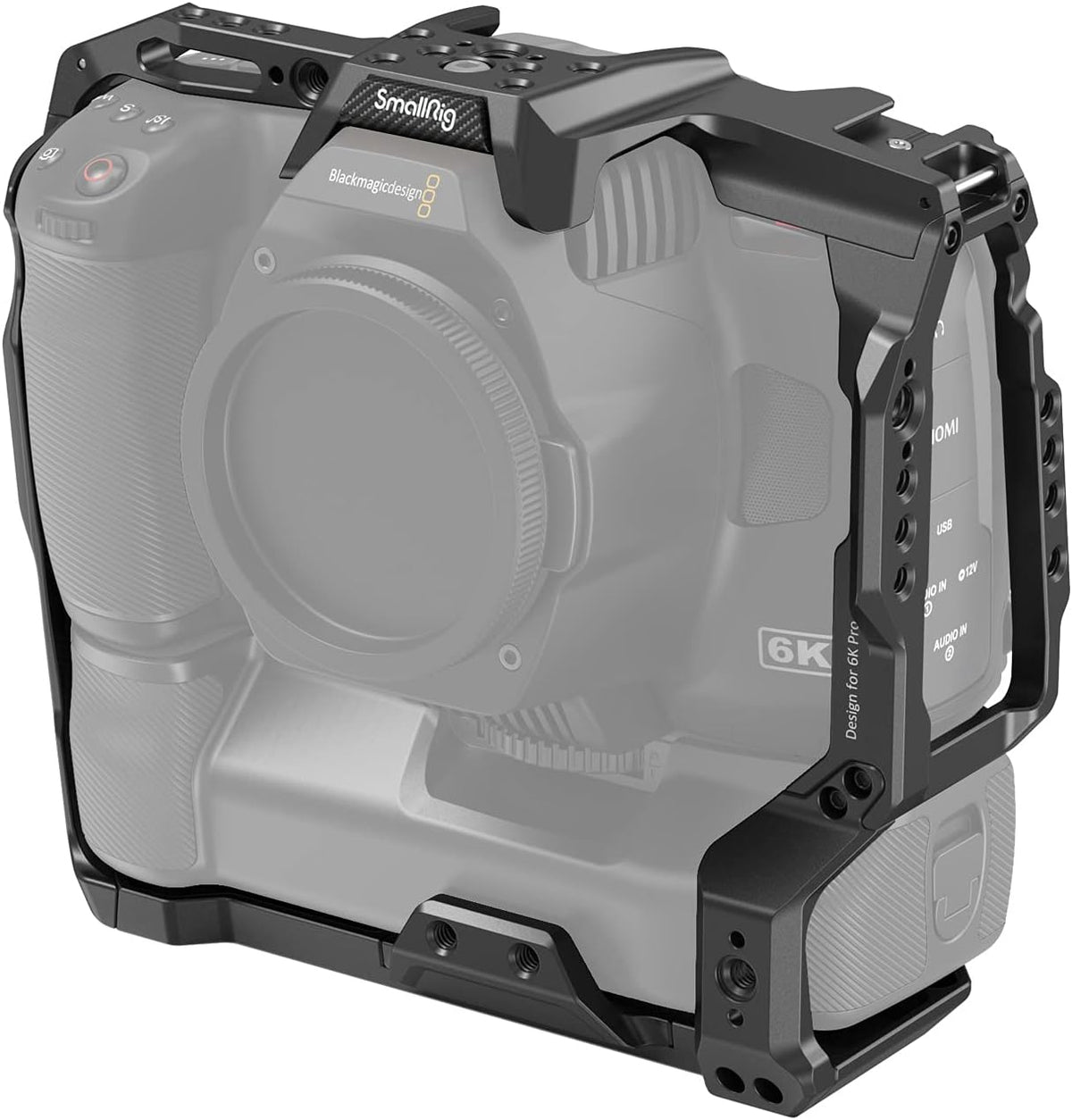Battery Grip Cage Only for BMPCC 6K Pro with NATO Rail and Cold Shoe Mount U3890
