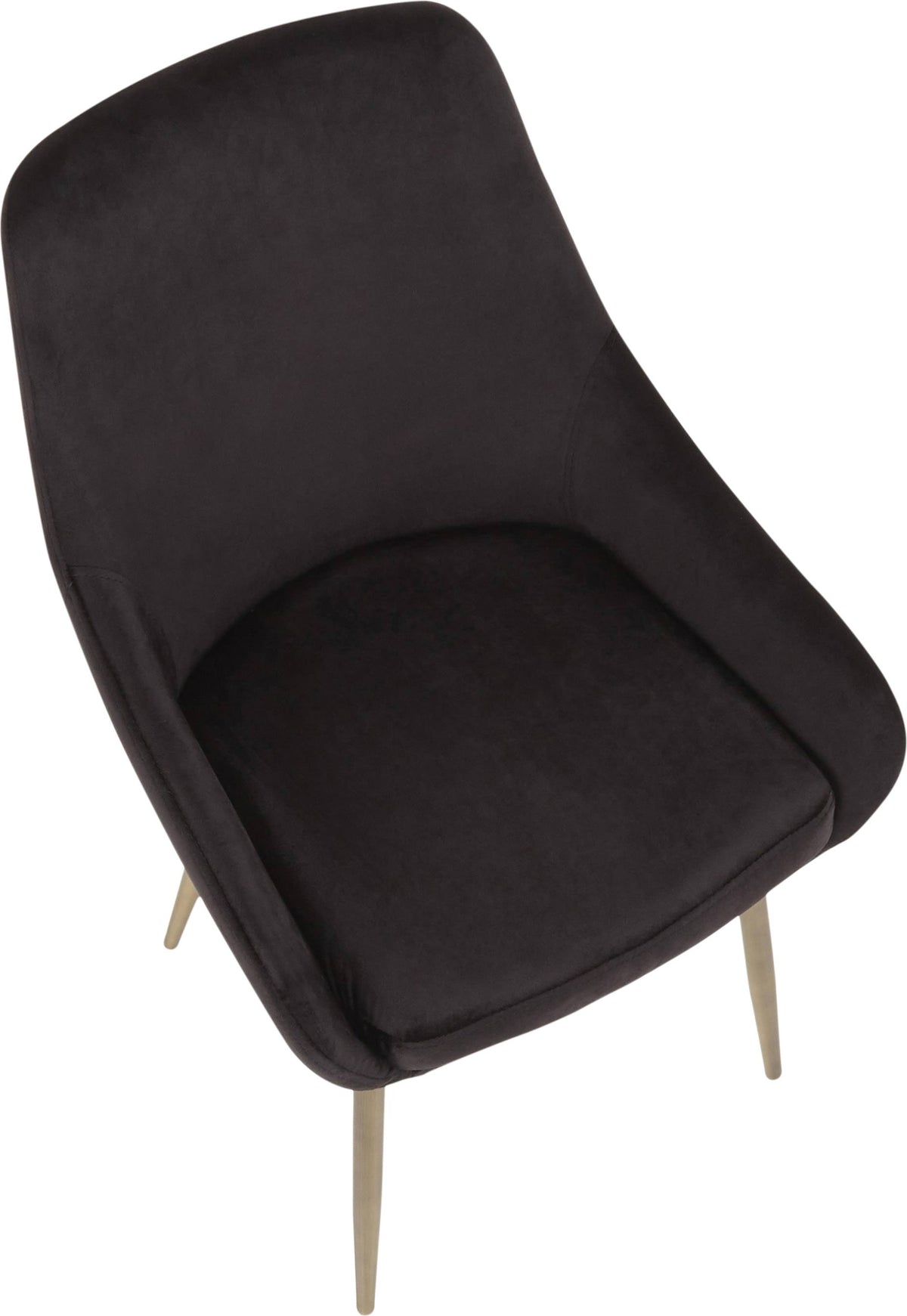 Black Solid Back Dining Side Chair, Set of 2 W206468