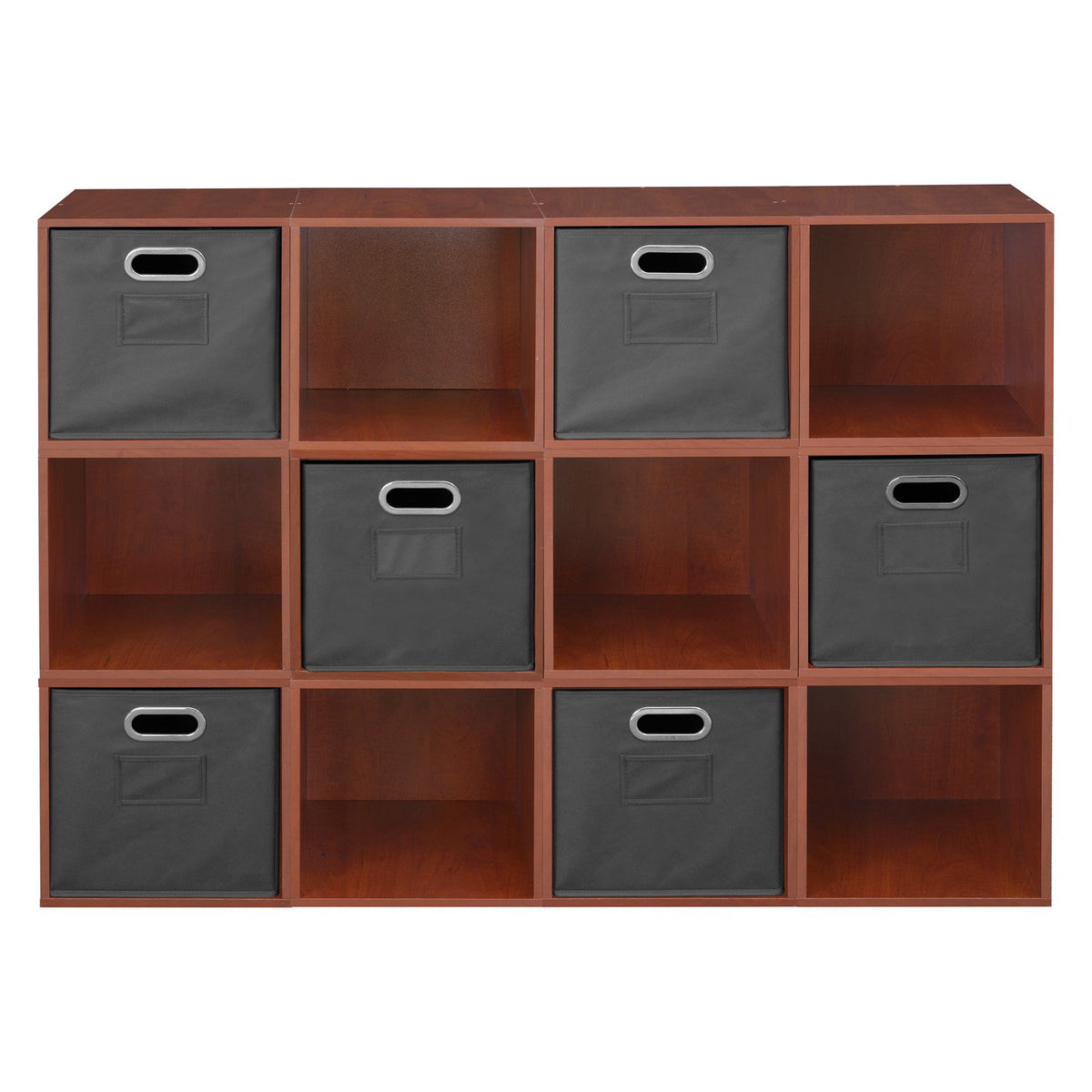 White Storage Sets with Foldable Fabric Storage Bins F96315