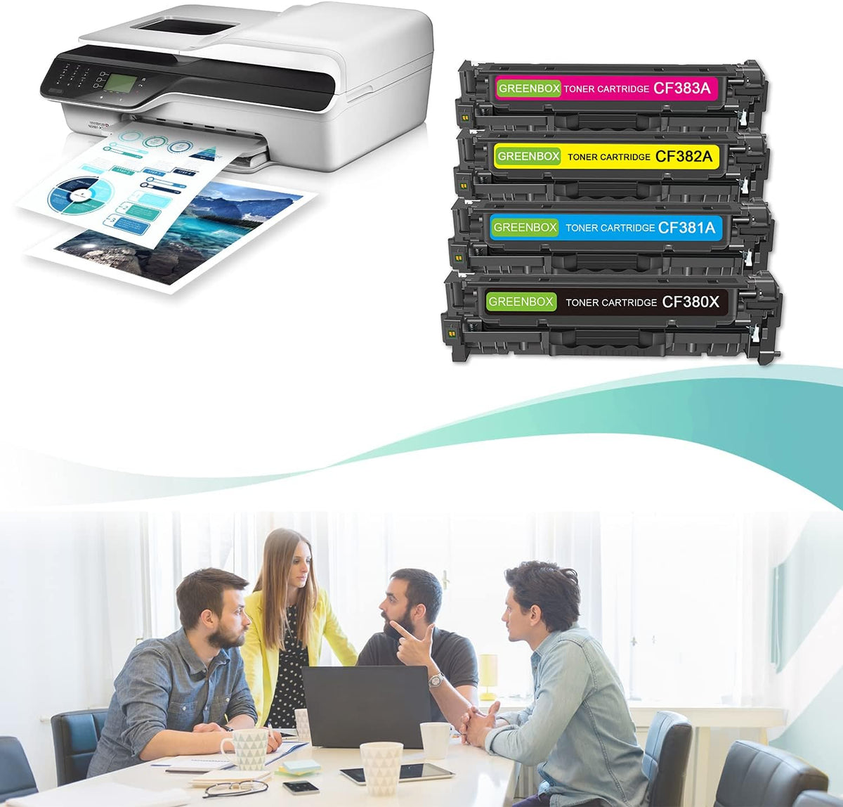 Remanufactured Toner Cartridge Replacement 1 Black 1 Cyan 1 Magenta 1 Yellow Pack of 2 C529
