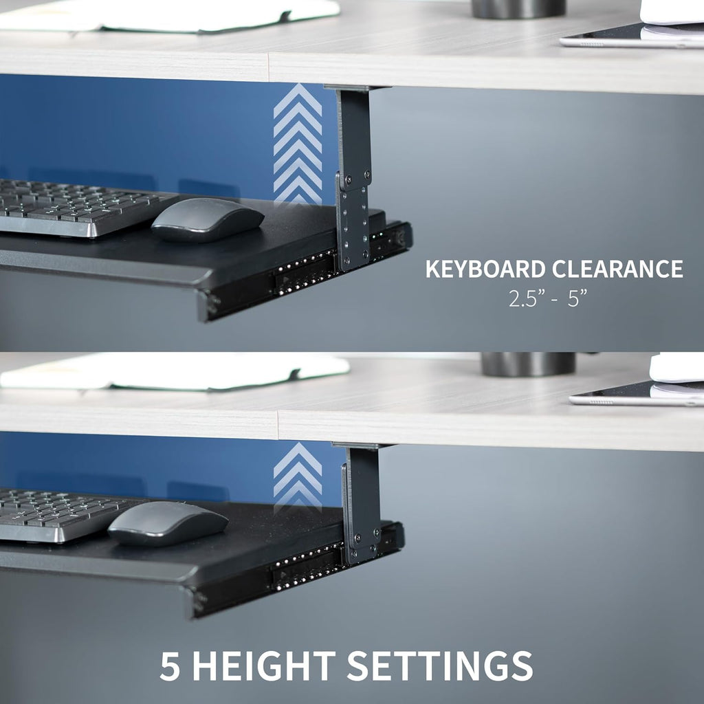Large Height Adjustable Under Desk Keyboard Tray, 27 x 11 inch, Black P7892