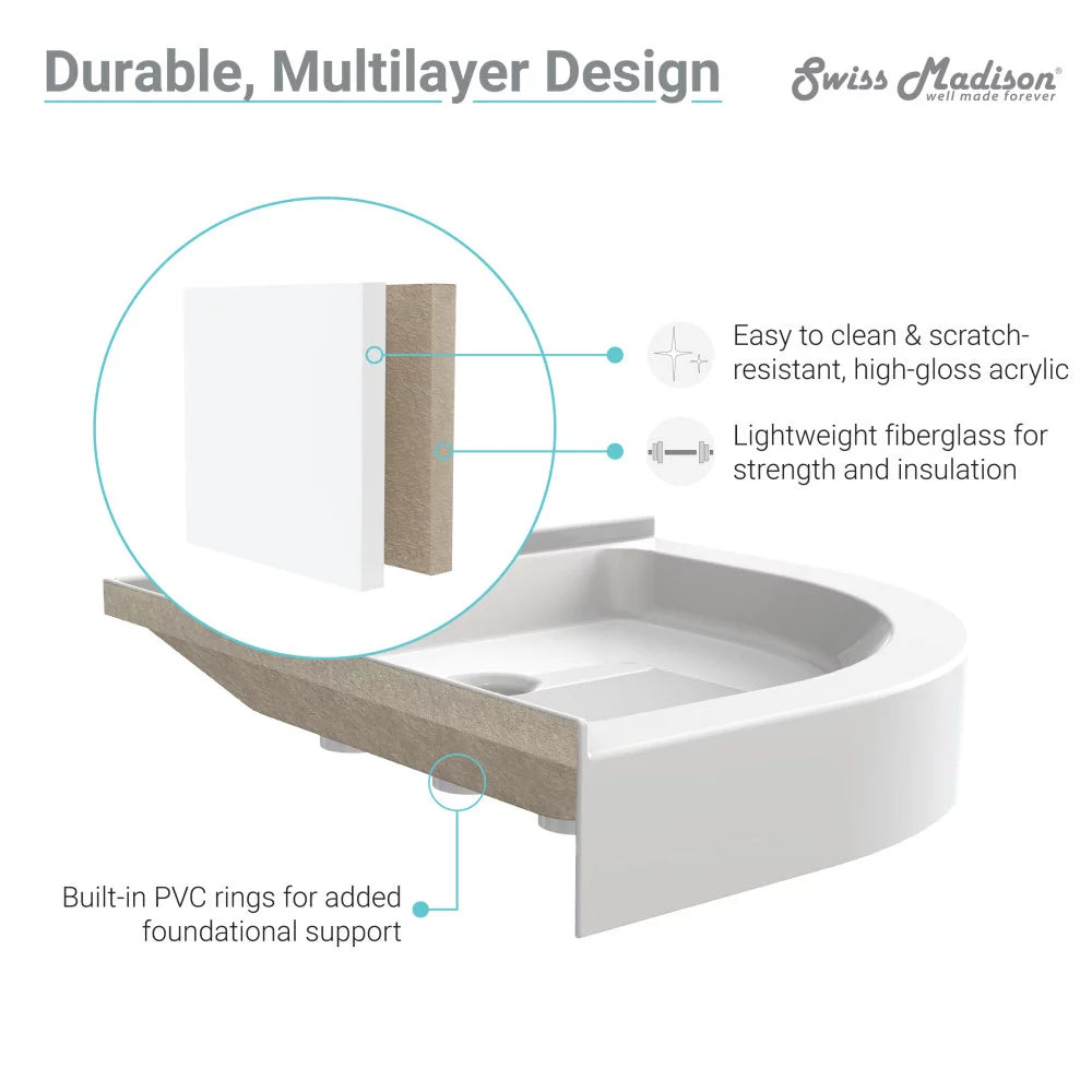 32 x 32 Acrylic White Neo-angle Shower Base R33520