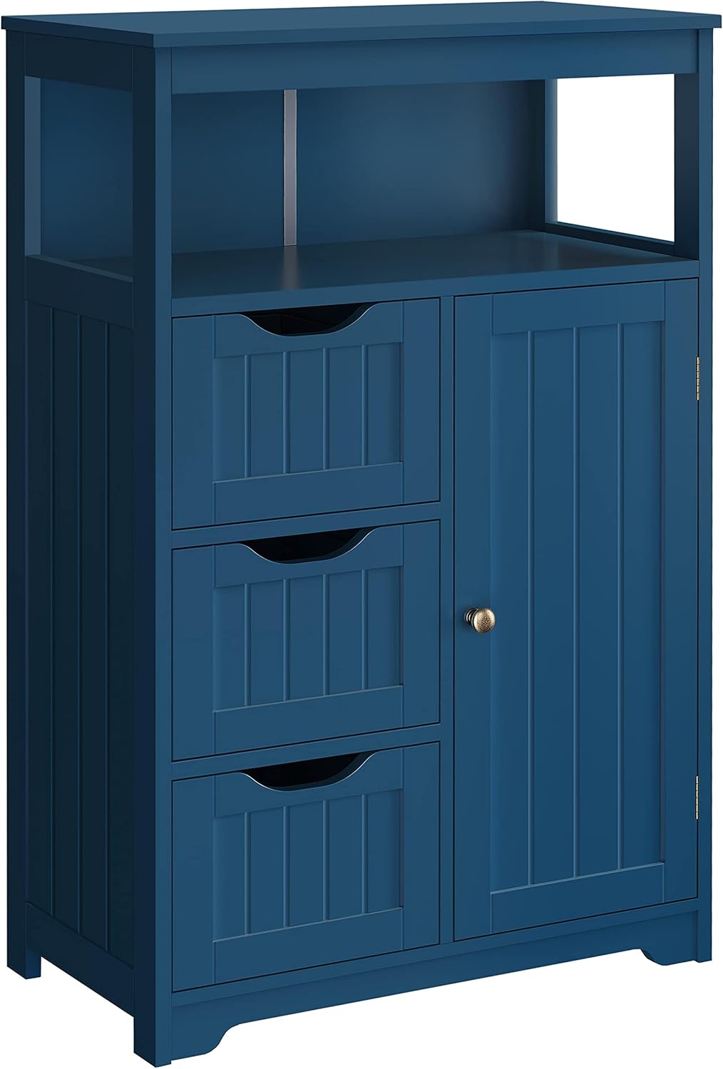 Espresso Wood Bathroom Floor Cabinet with 3 Drawers U8520