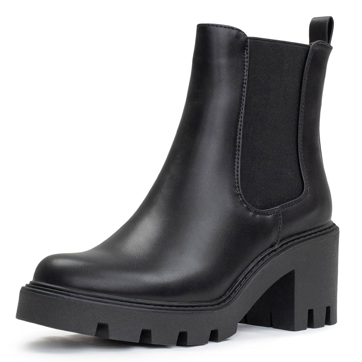 Black Chunky Platform Chelsea Boots W5111