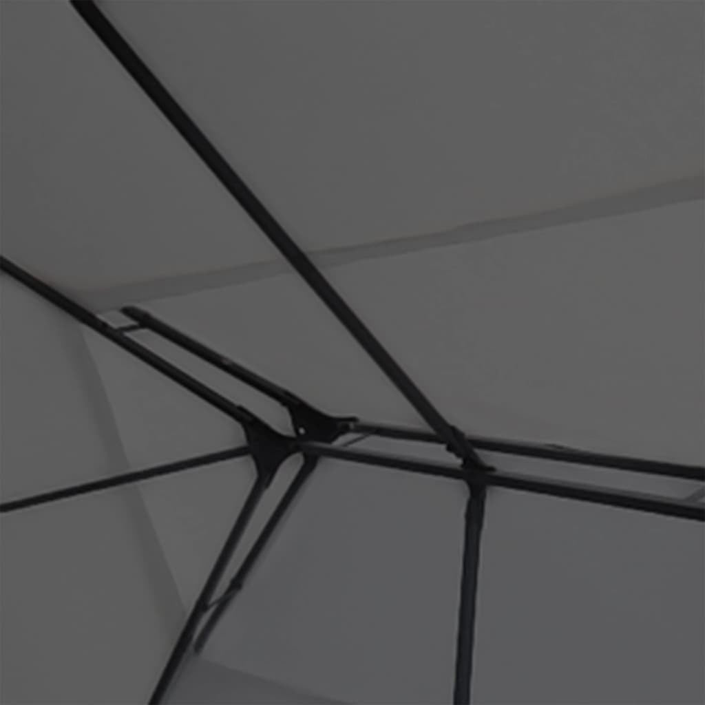 Outdoor Gazebo Canopy Tent Steel Frame Anthracite 157.5 x 118.1 x 107.5 Inches W509