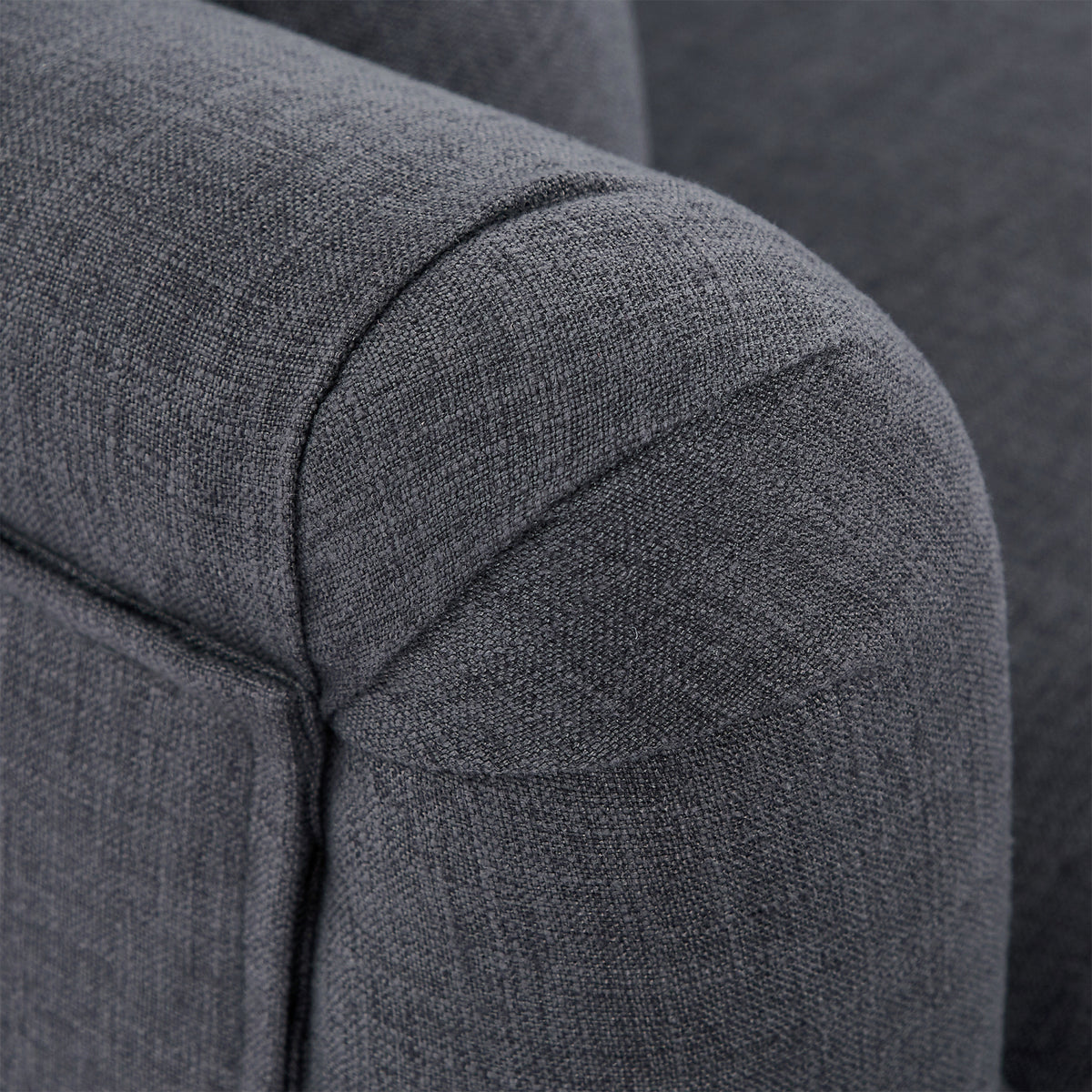 Gray Upholstered Loveseat Sofa with Wooden Legs and Two Throw Pillows C8664