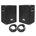 Pair of 8 DJ Speakers with Two 20' Speaker Cables U818