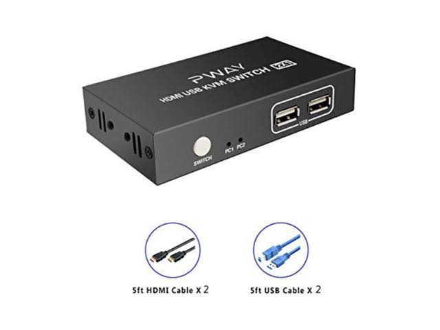 2 Port HDMI KVM Switch with 2 USB and 2 HDMI Cables R719