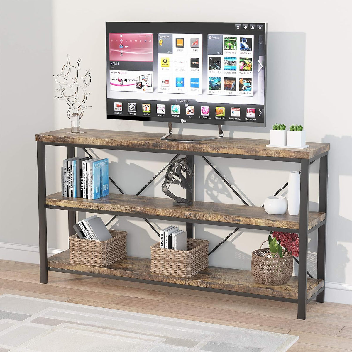 Rustic 3-Tier Console Sofa Table D533
