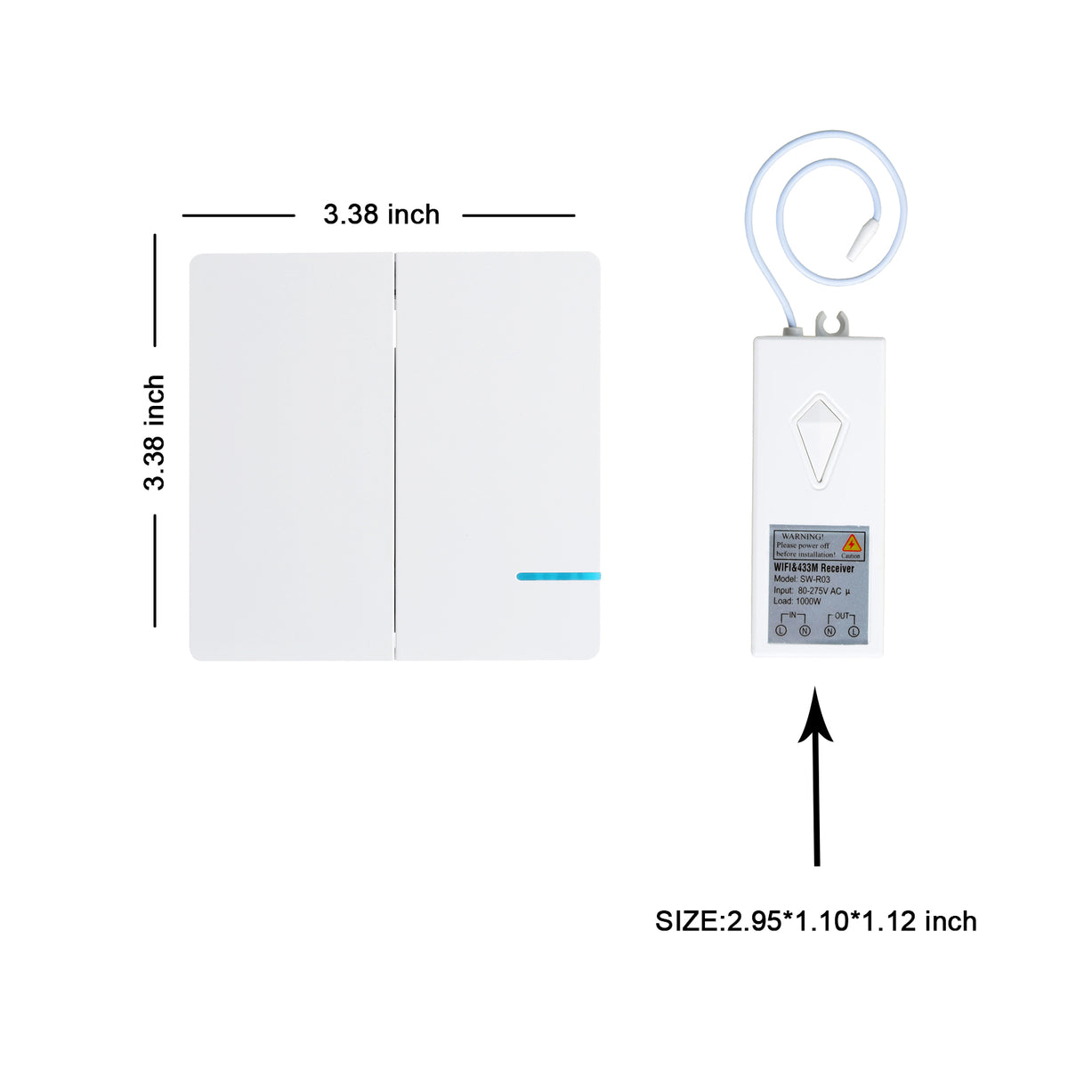 2-gang Smart Light Switch with WiFi Receiver R673549