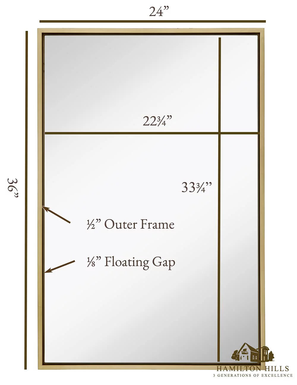 Gold Leaf Wall Mirror 24" X 36" P793541