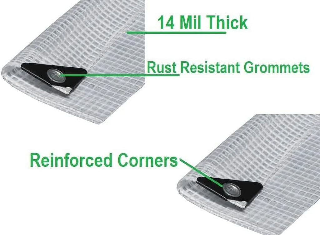 Clear Heavy Duty Waterproof Poly Tarp with Grommets (8 X 10 FT) P23478
