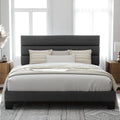 King Fabric Upholstered Platform Bed Frame with Wooden Slats C262661