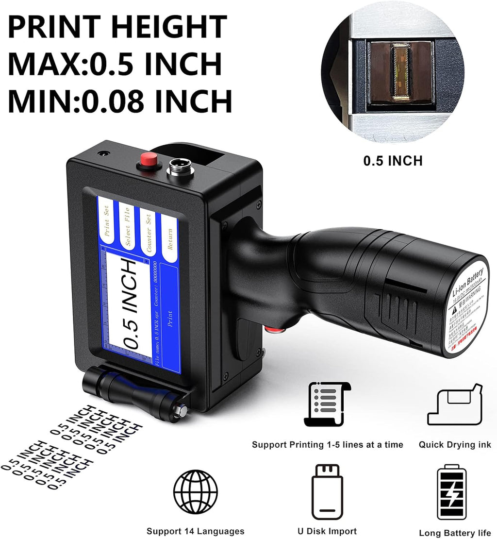 Handheld Inkjet Printer with 3.7 Inch Touch Screen V21784