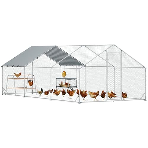 Large Metal Walk in Chicken Coop with Cover J42287