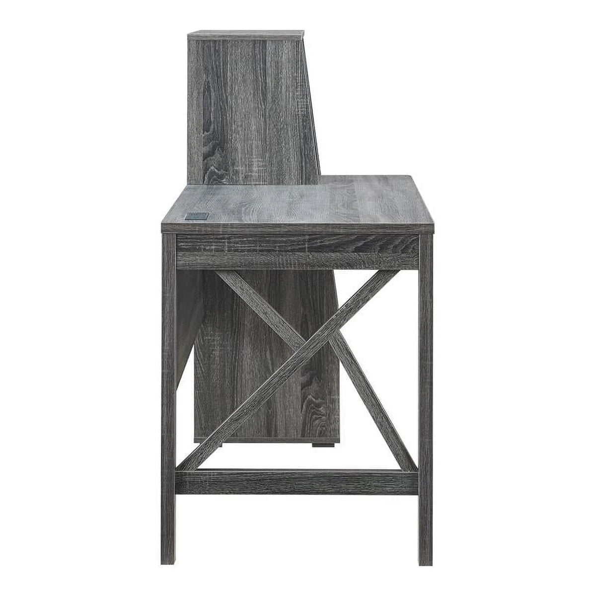Contemporary Distressed Gray Wood Desk U1572