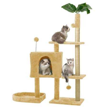 52in Cat Tree with Scratching Posts Plush Perch Q898570