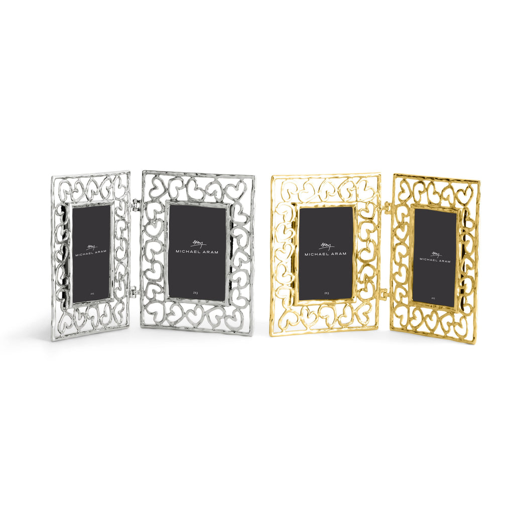Heart Gold Hinged Frame 2x3 U4388