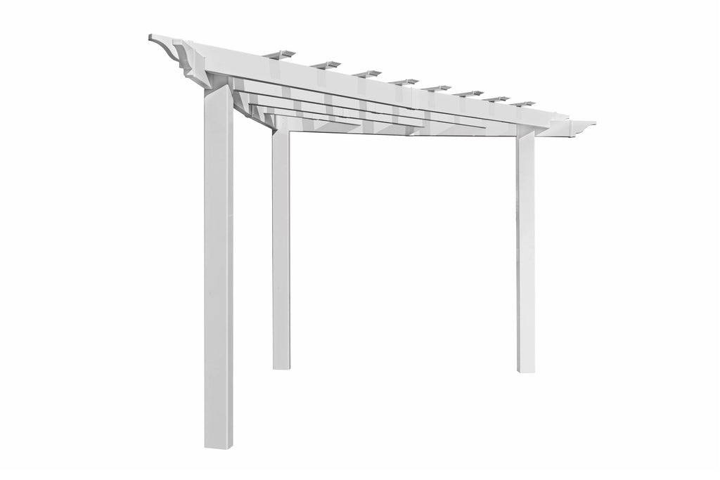 96"L x 96"W x 94"H Vinyl Alcove Corner Pergola, White L949
