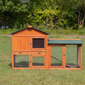 2-Tier Outdoor Wooden Rabbit Hutch with Ramp W431150