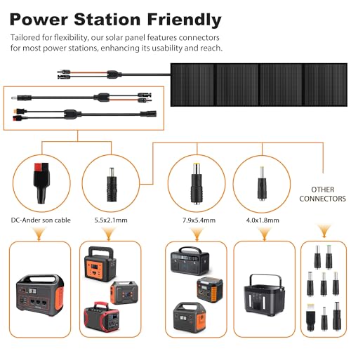 100 Watt 12V Foldable Solar Panel with Adjustable Kickstands A1090