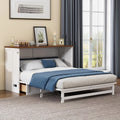 Queen Size Foldable Wood Murphy Bed Chest with Charging Station and Storage Drawer N52101