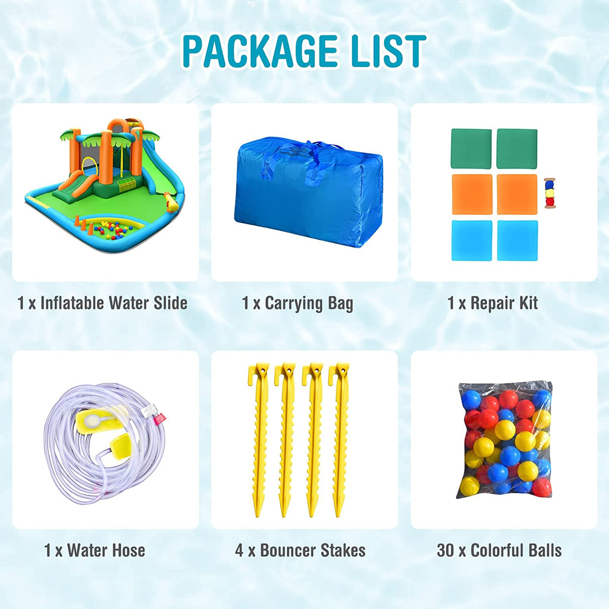 Inflatable Water Slide with Splash Pool, Climbing Wall B993