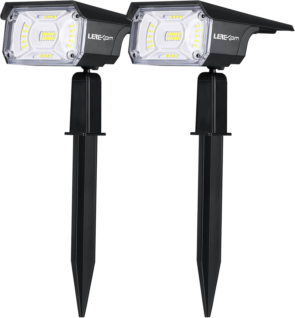 Solar Spot Lights Outdoor, IP65 Waterproof 40 LEDs, USB & Solar Powered, 2 Pack D820