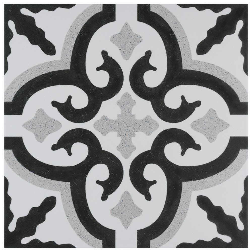 Black White Grey Porcelain Floor and Wall Tile M58040
