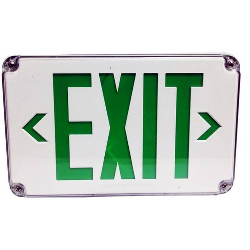 LED Wet Location Exit Sign Green Legend O212672