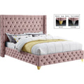Pink Velvet King Bed T209989