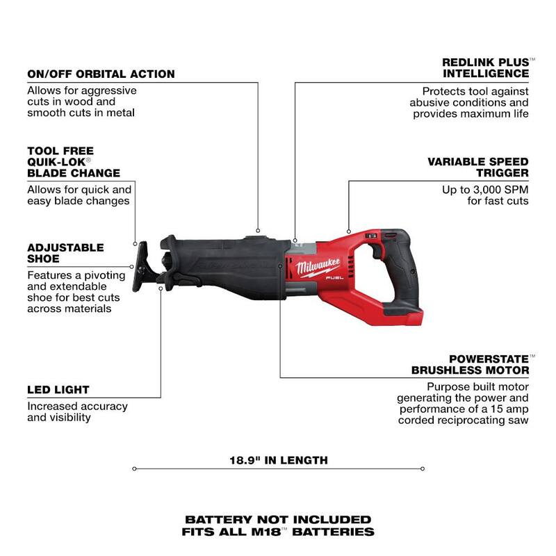 18V Lithium-Ion Brushless Cordless Reciprocating Saw & 12.0Ah Battery L416001