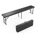White 6 Feet Plastic Folding Bench, 2 Pack J125